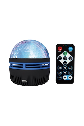 Geeroyoo Usb Girişli Su Desenli Projeksiyon Lambası, 3 Renkli Işık, Otomatik/sesli/kumandalı Kontrol, 5v 1a, Kumanda Ve Usb Kablosu Dahil Siyah