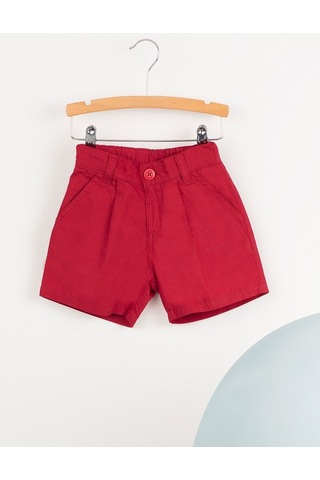 Denokids Ollie&Olla V Cepli Kırmızı Gabardin Erkek Çocuk Şort Çok Renkli