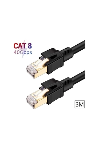 Speeduf Cat8 3m 40gbps S/ftp 2000mhz Yüksek Hızlı İnternet Kablosu