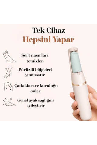 Şarjlı Elektrikli Topuk Törpüsü 360 Dönen Başlık Led Işıklı Profesyonel Nasır Ve Çatlak Giderici