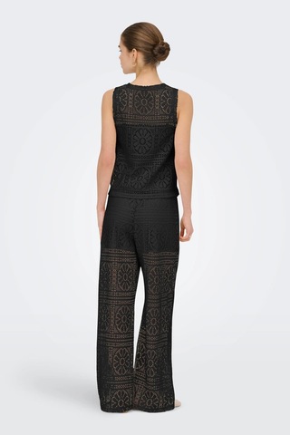 Only Onllıan Lace Kadın Pantolon Geniş Paça Dantel Detaylı Şık Günlük Siyah