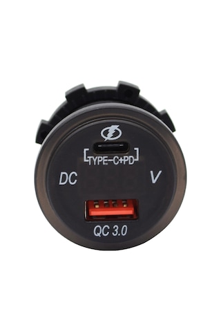 Singree 12/24v Dc Çift Usb Şarj Cihazı - Qc3.0 + Type-c Pd, Su Geçirmez, Led Göstergeli, Araba/motosiklet/boat İçin