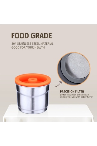 Novahub Paslanmaz Çelik Kahve Kapsülü Yeniden Doldurulabilir Kahve Kapsülleri Espresso Kapsülleri, İlky Kahve Makinesiyle Uyumlu