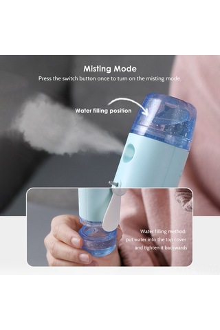 Fan Mister Küçük Taşınabilir Mini Fan Nemlendirici Usb Şarj Edilebilir Fan Sisleme Fanı Dış Mekan İç Mekan İçin