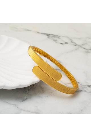 Bilezikci Sümela Hasır Taşsız Kelepçe Bilezik 14 Ayar