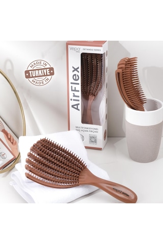 Airflex Multifonksiyonel Dolaşık Açıcı Saç Fırçası - Moka