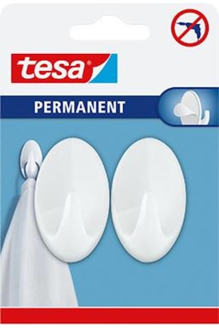 Permanent Askı Plastik Büyük Oval Beyaz 2 Adet X 3 Paket Toplam 6 Askı Diğer