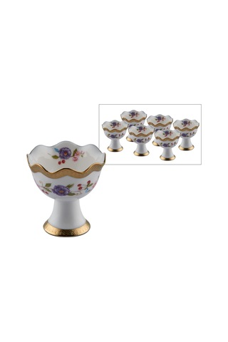6lı Ayaklı Porselen Tek Kişilik Lokumluk/ Drajelik Purple-6094 Mor