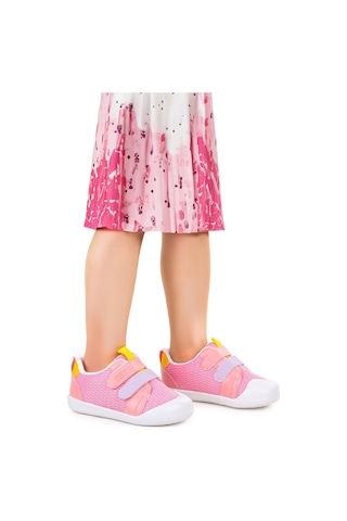 Kiko Kids Textile Cırtlı Kız Bebek Spor Ayakkabı Pembe