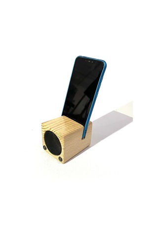 AHŞAP TELEFON TUTUCU HOPARLÖR (VERNİKLİ)