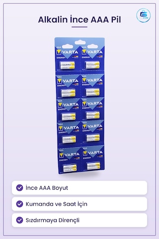 İnce Alkalin Pil Aaa Uzaktan Kumanda Saat Oyuncak El Feneri Taşın