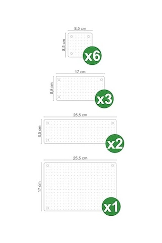 Modüler Organizer Set Takı Aksesuar Düzenleyici Çekmece İçi Makyaj Organizer Kristal 12'li Açık Kahverengi