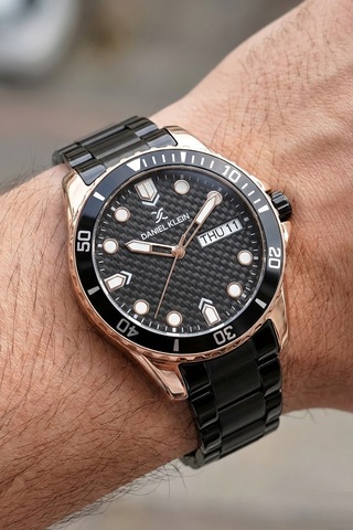 Daniel Klein 8680161711104 Siyah Çelik Kordonlu Sevgili Çift Kol Saatleri Rose Gold