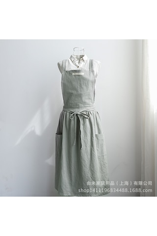 Vkemall Evde Kullanım İçin Şık Ve Dayanıklı Kafe Tarzı Önlük - Açık Gri Renk Açık Gri