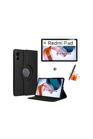 Redmi Pad 10.61 2022 Uyumlu Tablet Kılıfı Ekran Koruyucu Kalem Set Kapaklı Standlı Kılıf Kapaklı Kılıf