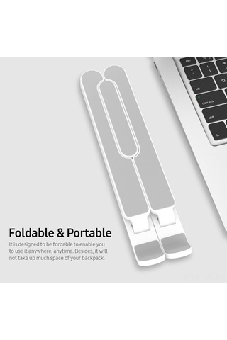 Fastbuy 17 İnç Altı Laptop Tabletler İçin Yükseklik Ayarlanabilir 7 Seviye Katlanabilir Soğutucu Stand Abs+alloy - Pembe