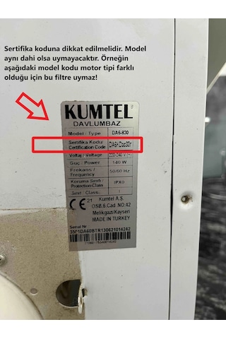 Kumtel Da 6 835 Uyumlu Davlumbaz Karbon Filtresi Da6-kdac33t