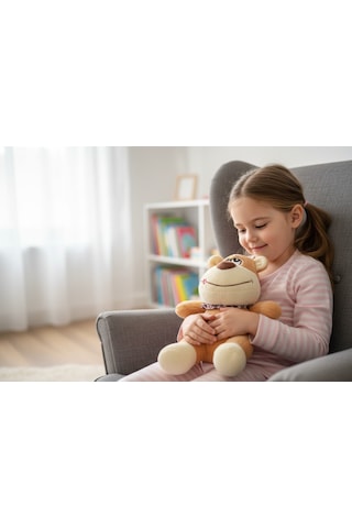 Merty Avm Ce Sertifikalı 25 Cm Peluş Ayı Oyuncak - Fularlı Sevimli Sevgiliye & Doğum Günü Hediyesi Açık Kahverengi