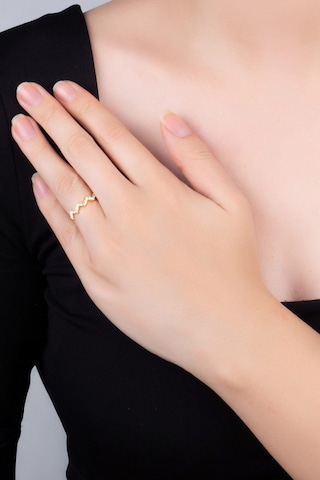 Bella 18 Ayar Sarı Altın Kaplama Gümüş Yüzük