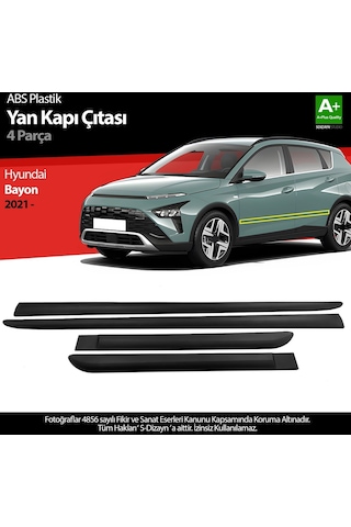 S-dizayn Hyundai Bayon Abs Plastik Yan Kapı Koruma Çıtası 2021 Üzeri A+ Kalite