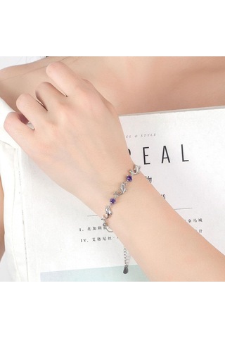 Mor Küçük Yunus Ametist Bileklik Hediyesi Mor