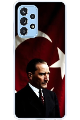 Samsung Galaxy A52 Uyumlu Şeffaf Kılıf Atatürk 4 Tasarımlı