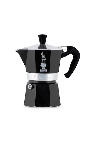 Moka Renk: Ocak Plakası İçin İkonik Espresso Makinesi, Gerçek İtalyan Kahvesi, Moka Demliği, 1 Fincan 60 Ml , Alüminyum, Siyah