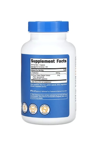 Nutricost, L-tryptophan, 500 Mg, 120 Capsules. Tr Tek Yetkili...