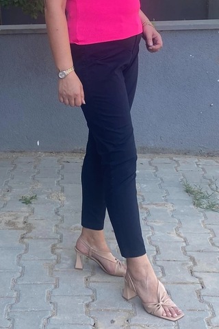 Kadın Lacivert Boru Paça Pantolon Lacivert