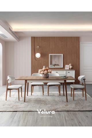 Sion Açılır Yemek Masası + 2 Sandalye Beyaz