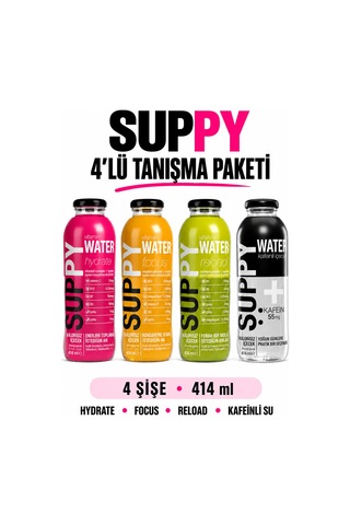 Suppy Tanışma Paketi 414 Ml Hydrate Focus Reload Kafeinli Su 4'lü