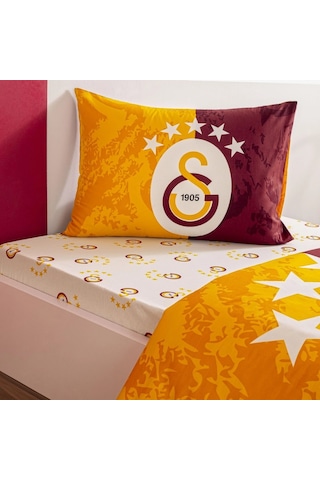 Taç Yeni Gs 5yıldız Taraftar Lisanslı Tek Kişlik Nevresim Takımı Kırmızı