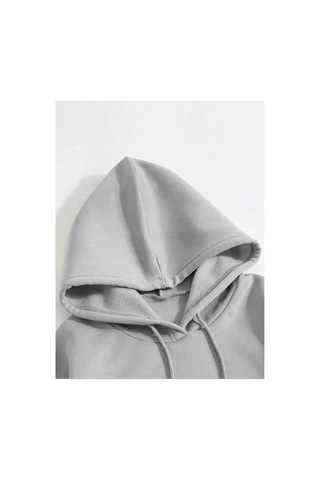 Veraura Lifestyle Erkek Düz Kapüşonlu Sweat - Boyalı Gri