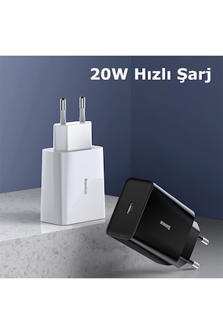 Baseus Speed Mini Quick Charger 20W Şarj Başlık Type-C Hızlı Şarj (496272265)