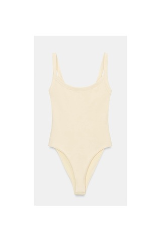 Lilly Butter Yellow Pamuk Sırt Dekolteli Body Sarı Sarı