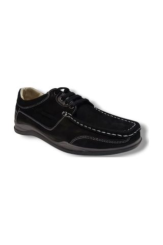 Master 1712-25 Hakiki Nubuk Deri Casual Erkek Ayakkabı Siyah Siyah