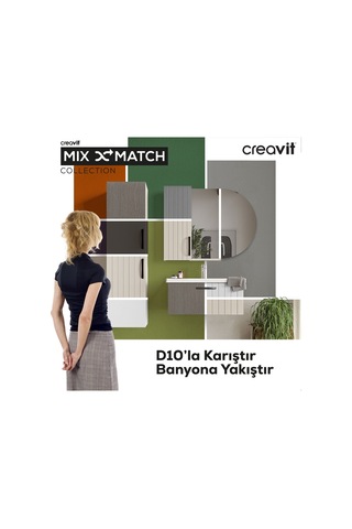 D10 80 Cm Düz Ayna Beyaz