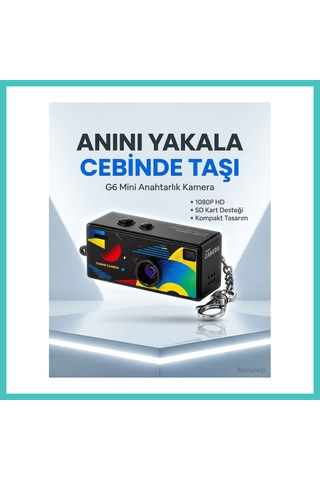 Ny Joy G6 Thumb Camera Mini Anahtarlık Kamera 1080p Hd Video Kayıtlı Retro Tasarım Taşınabilir Mini Dijital Kamera Nyjoybz