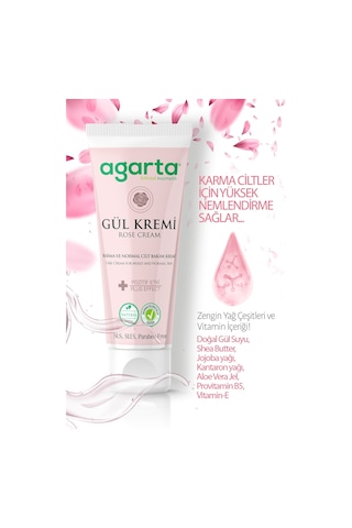 Agarta Doğal Cilt Nemlendirici Gül Kremi 75  ML
