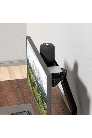 Mufunye Metal Vesa Monitör Arka Rafı - Cpu, Hoparlör, Kulaklık Ve Aletler İçin Dayanıklı Saklama Çerçevesi Siyah