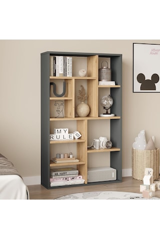Korrion Kitaplık 124cm Sepet-antrasit Kor1-sa Antrasit