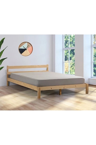 Masif Ahşap Karyola Doğal Ahşap Natural Renk 140x190