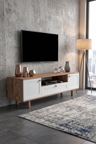 Bohem 180 Cm 3 Kapaklı Tv Ünitesi - Geniş Tv Sehpası - Sunta Çam