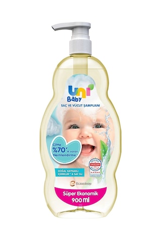 Uni Baby Bebek Saç Ve Vücut Şampuanı 900ml Klasik Pompalı 6lı
