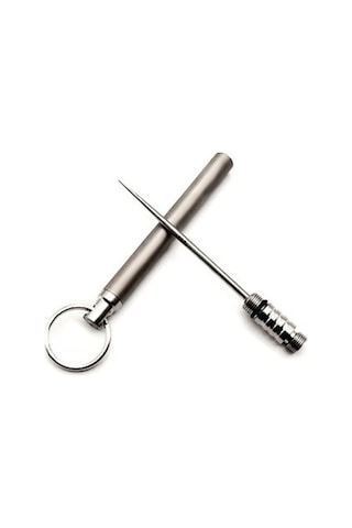 Titanyum Alaşımlı Entegre Kürdan Tutucu Taşınabilir Tek Kullanımlık Kürdanlar Gri