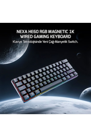Gamepower Nexa He60 1k Rgb Hall-effect Manyetik Switch Kablolu Gaming Klavye