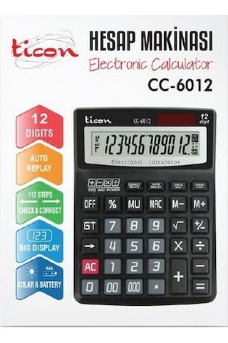 Ticon CH-6012 Hesap Makinesi 12 Hane