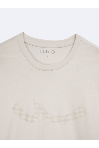 Ltb Silikon Logo Baskılı Bej T-shırt Gri