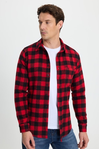 Tudors Erkek Slim Fit Dar Kesim Uzun Kollu Cepli Kareli Dama Desenli Kışlık Oduncu Gömlek-41694 Çok Renkli