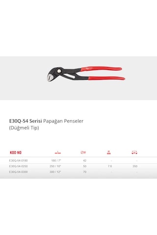 Ceta Form E30Q-54-300 Papağan Pense Düğmeli Model -300Mm / 12